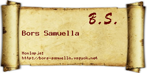 Bors Samuella névjegykártya